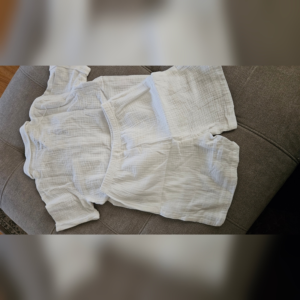 White Textured Two-Piece Set